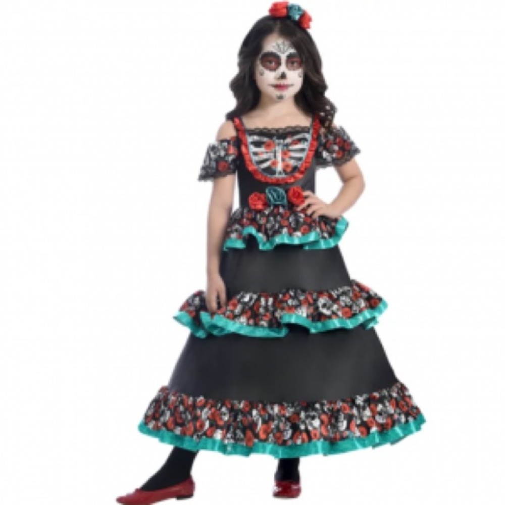 Day of the Dead Kids Costume - Black and Red